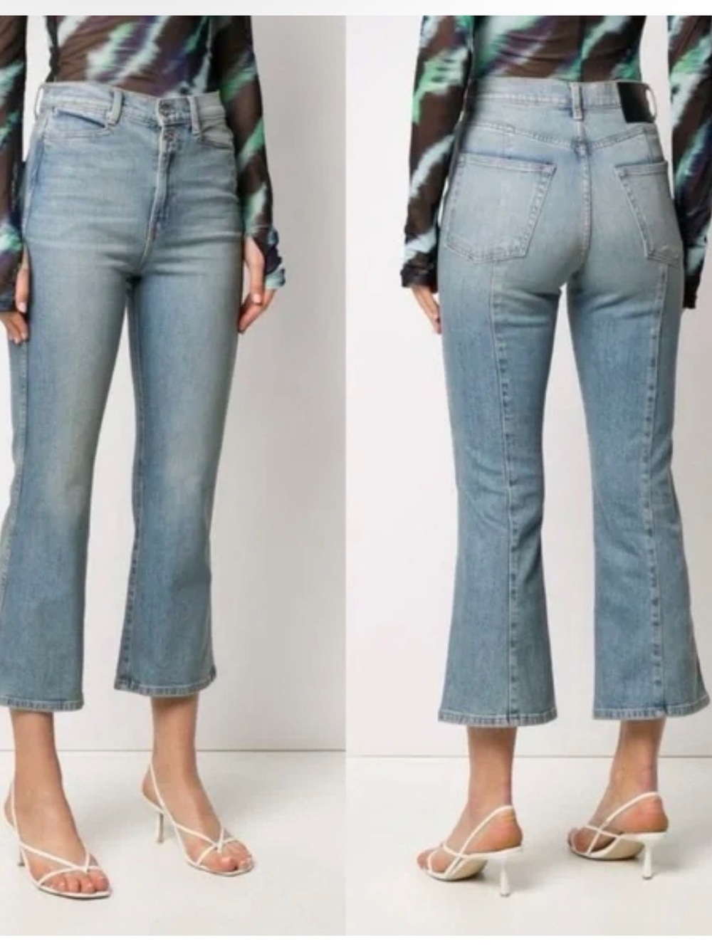 Proenza Schouler Light Blue Cropped Flare Jeans